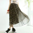 Tokyo Fashion - Dotted Pleated Chiffon Maxi Skirt