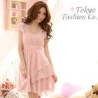 Tokyo Fashion - Tulip-Sleeve Layered Chiffon Dress