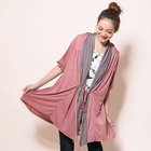 CatWorld - Contrast-Trim Hooded Cardigan