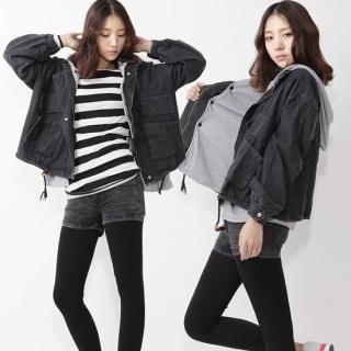 Denim Jacket with Detachable Hooded Vest Denim Jacket with Detachable Hooded Vest