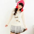 59 Seconds - Set: Tulle Hem Furry Top + Brooches