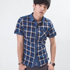 MR.PARK - Denim Panel Plaid Shirt