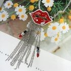 Angelove - Fringed with Lips Necklace Brooch