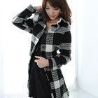 59 Seconds - Ruffled Collar Chevron Coat