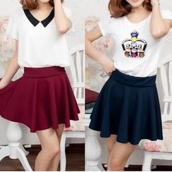 Little Flower - Elasticized Mini Skirt Little Flower - Elasticized Mini Skirt