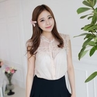 NamuDDalgi - Lace-Panel Chiffon Blouse