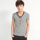 Free Shop - Short-Sleeve Striped T-Shirt