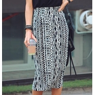 REDOPIN - Geometric Print Midi Skirt