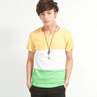 Free Shop - Short-Sleeve Color-Block T-Shirt