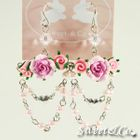 Sweet & Co. - Sweet Fuchsia Candy Chandelier Rose Earrings