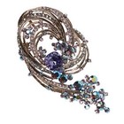 Briolette - Crystal Dropped Straps Brooch