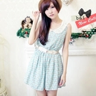 BAIMM - Lace-Collar Cat-Print Dress