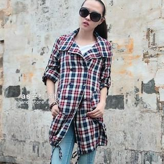 Double-Breasted Plaid Jacket