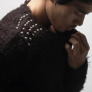 Studded Furry Sweater