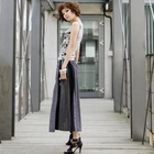 Alicegohome  - Tied Waist Color-Block Skirt