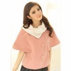 Tokyo Fashion - Contrast Fleece Collar Cape Jacket