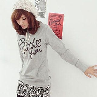 Ear-Detail Hooded Print Pullover Ear-Detail Hooded Print Pullover