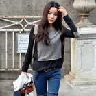 REDOPIN - Knit-Panel Chiffon Top