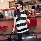 PUFFY - Short-Sleeve Striped Cable-Knit Top