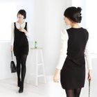 Envy Look - Puff-Sleeve Mock-Two Piece Dress