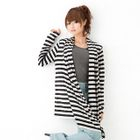 ageha@shibuya - Open-Front Stripe Cardigan