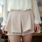 CLICK - Ruffle-Front Pleated Skort