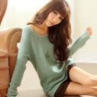 Tokyo Fashion - Laced-Back Drop-Shoulder Knit Top
