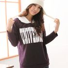 RingBear - 'UNIVERSE' Print Contrast-Hooded Pullover