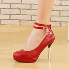 Smoothie - Ankle-Strap Patent Platform Pumps