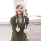 CatWorld - Pompom-Accent Earflap Beanie