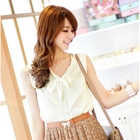 Tokyo Fashion - Tie-Neck Sleeveless Chiffon Blouse
