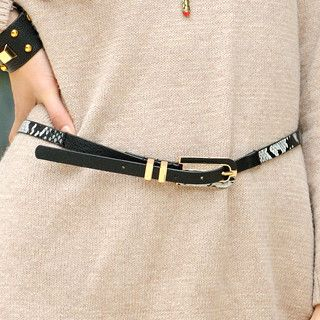 Snake-Print Slim Belt