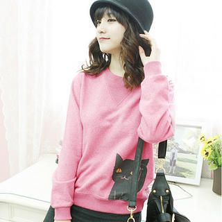 Cat Printed Pullover