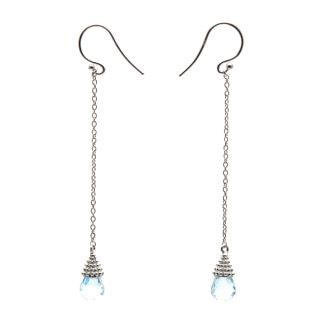 Blue Topaz  Raindrop Earrings