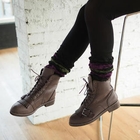 Ni-kiyo - Perforated Fringed Lace-Up Ankle Boots