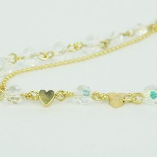 Gold Crystal Hearts Bracelet