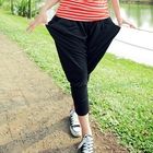 CatWorld - Elastic-Waist Cropped Harem Pants