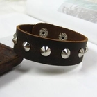 OWL Fashion - Genuine-Leather Studded Bangle