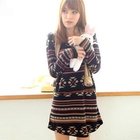 Tokyo Fashion - Patterned Tunic with Hooded Scarf