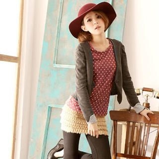 Long-Sleeve Dotted Knit Top