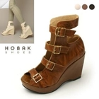 HOBAK girls - Genuine Leather Platform Strap Pumps 