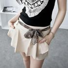 D.P-Shop - Elastic-Waist Frilled Shorts With Leopard-Tie