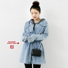lovemark - Elasticized Waist Washed Denim Shirtdress