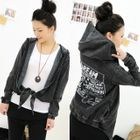 prischu essentials - Hooded Tie-Front Denim Jacket