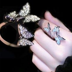 Nanazi Jewelry - 閃石蝴蝶開口戒指 Nanazi Jewelry - 閃石蝴蝶開口戒指
