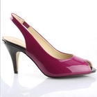 Moonbasa - Color-Block Open-Toe Slingback Pumps