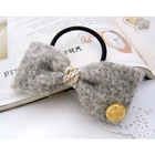 Fit-to-Kill - Gold Buttons  Bow Hair Band - Light Gray