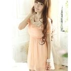 Tokyo Fashion - Sequined-Collar Chiffon Dress