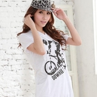 RingBear - 'Bike' Print Hooded Long Top