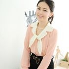 59th Street - Contrast-Collar Chiffon Blouse